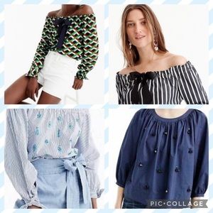 Lot of 4 Jcrew Off the Shoulder Tops Shirts